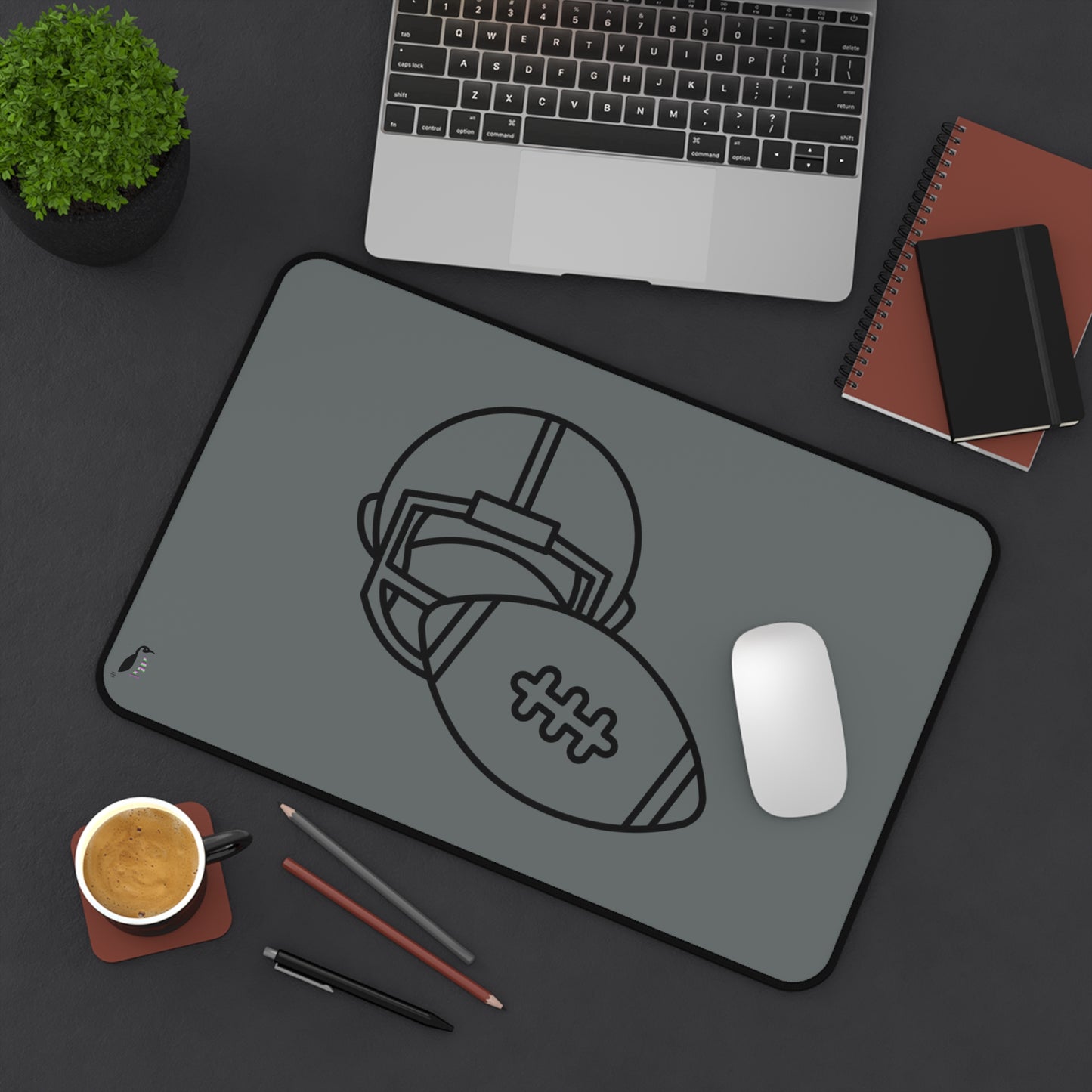 Desk Mat: Football Dark Grey