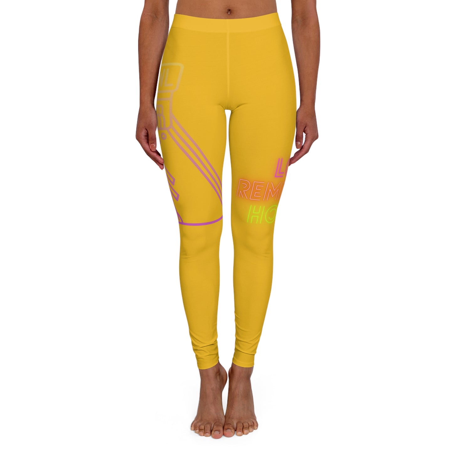 Women's Spandex Leggings: Bowling Yellow