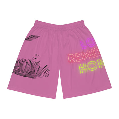 Basketball Shorts: Writing Lite Pink