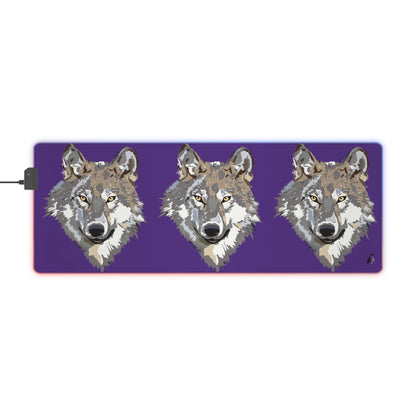 LED Gaming Mouse Pad: Wolves Purple