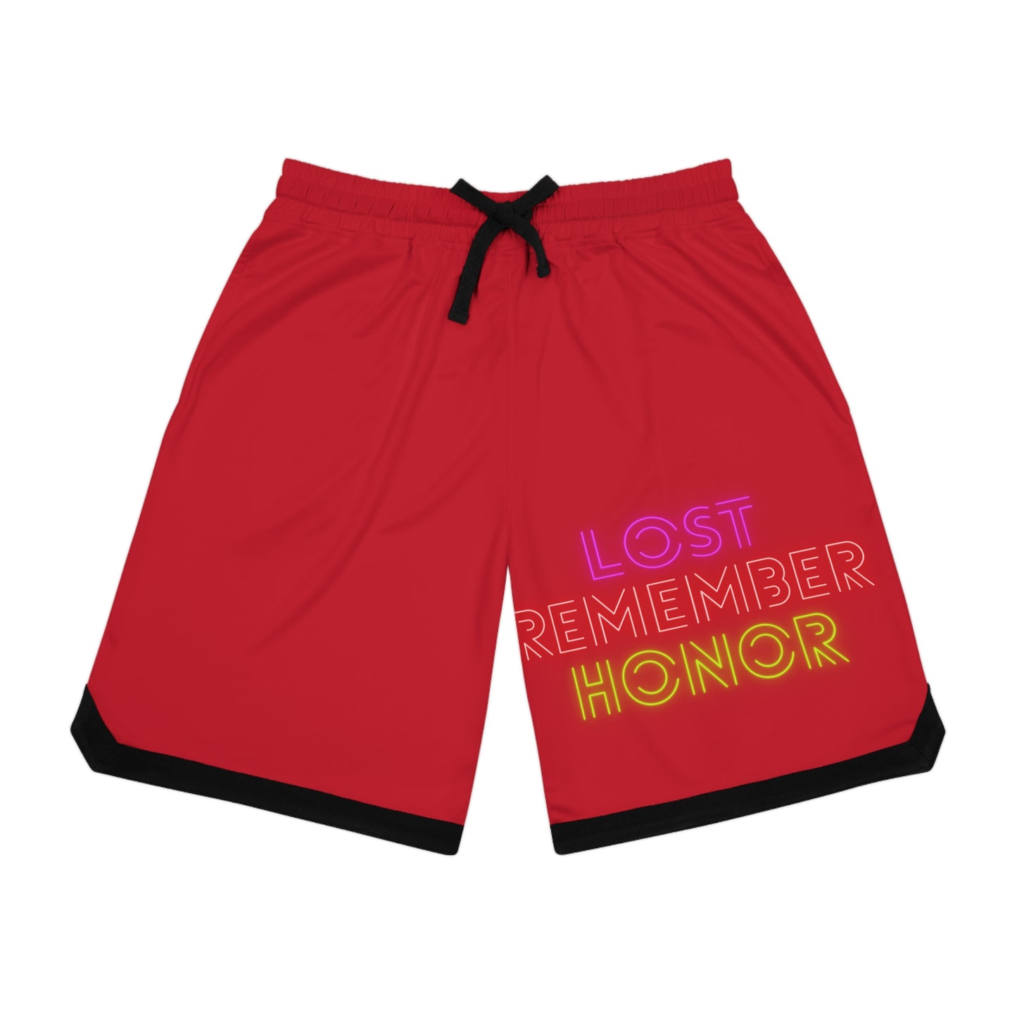 Basketball Rib Shorts: Lost Remember Honor Dark Red