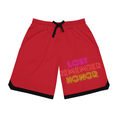 Basketball Rib Shorts: Lost Remember Honor Dark Red