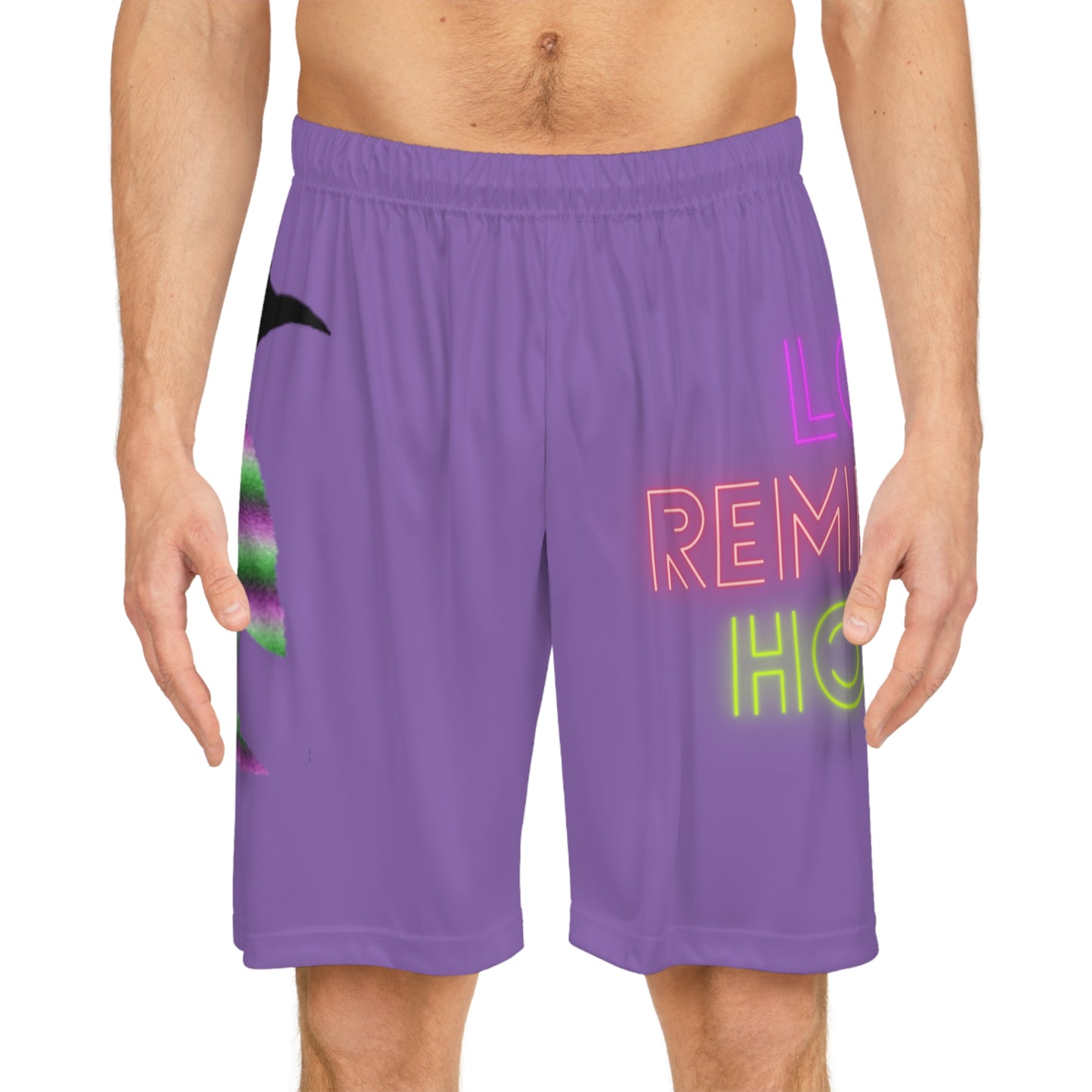 Basketball Shorts: Crazy Penguin World Logo Lite Purple