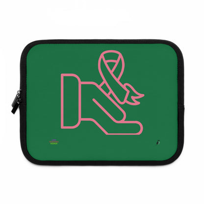 Laptop Sleeve: Fight Cancer Dark Green