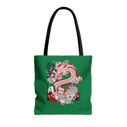 Tote Bag: Dragons Dark Green