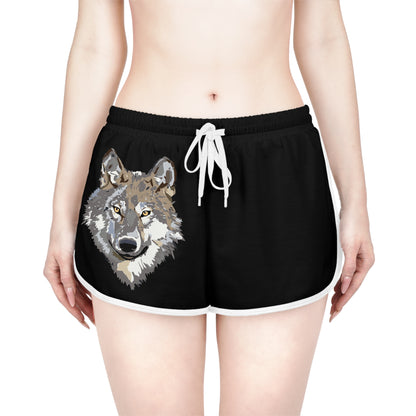 Women's Relaxed Shorts: Wolves Black