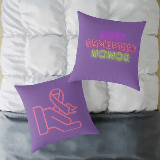 Spun Polyester Pillow: Fight Cancer Lite Purple