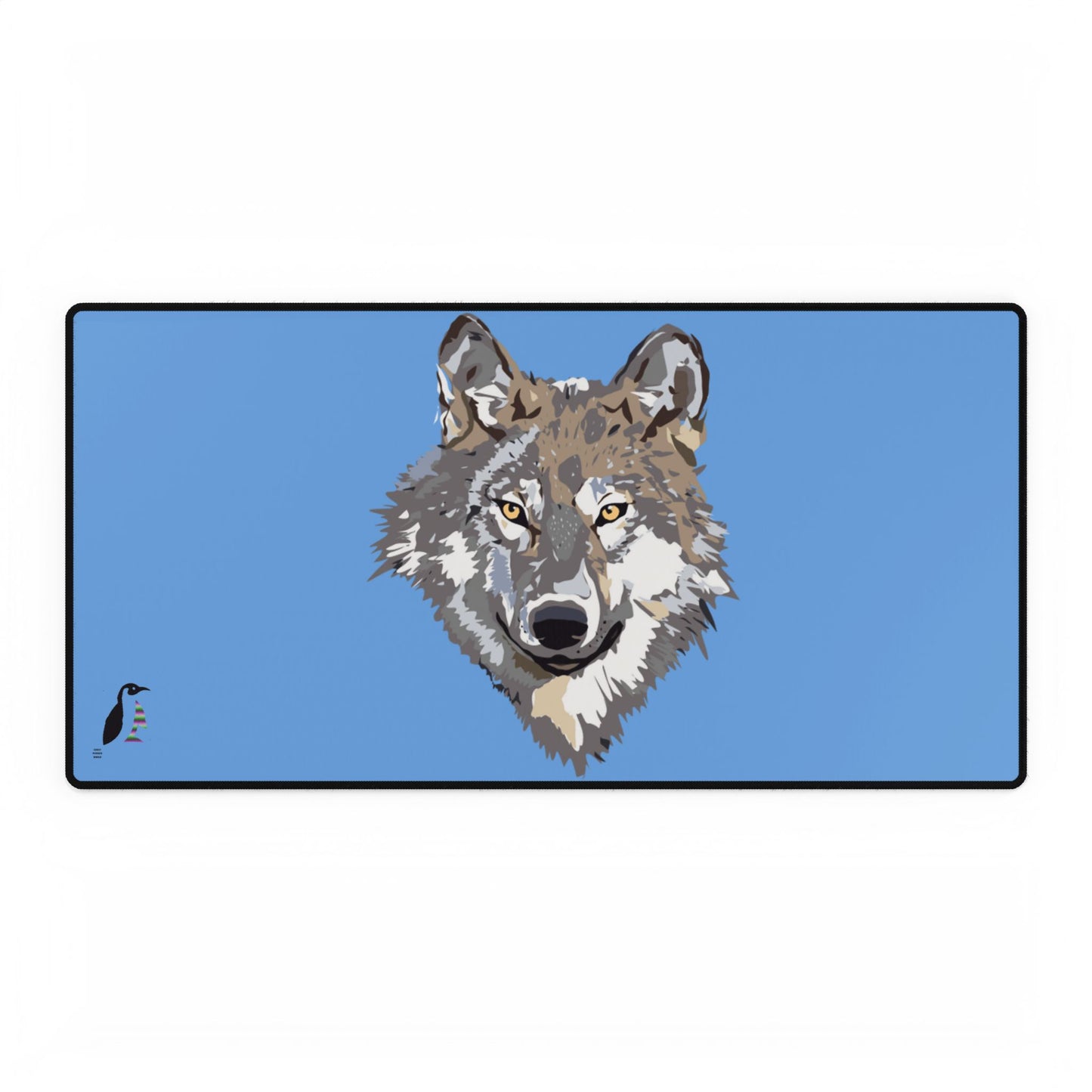 Desk Mats: Wolves Lite Blue