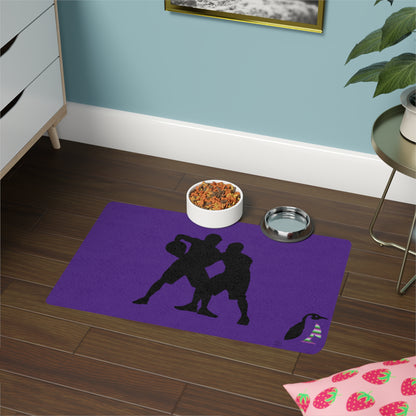 Pet Food Mat: Basketball Purple