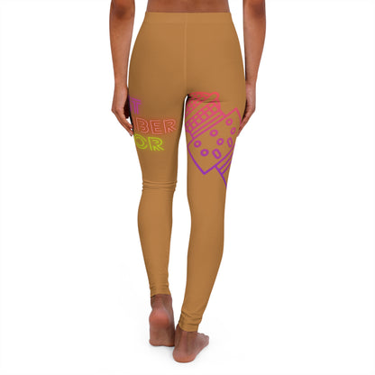 Women's Spandex Leggings: Music Lite Brown