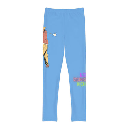 Youth Full-Length Leggings: Golf Lite Blue