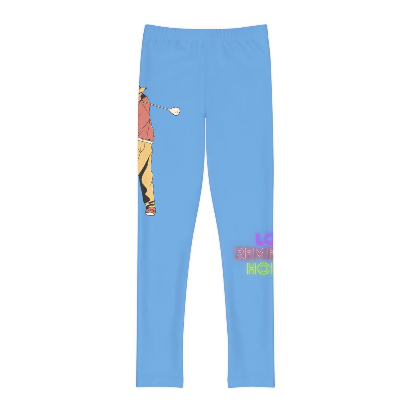 Youth Full-Length Leggings: Golf Lite Blue