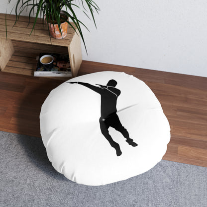 Tufted Floor Pillow, Round: Dance White