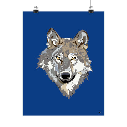 Premium Matte Vertical Posters: Wolves Dark Blue