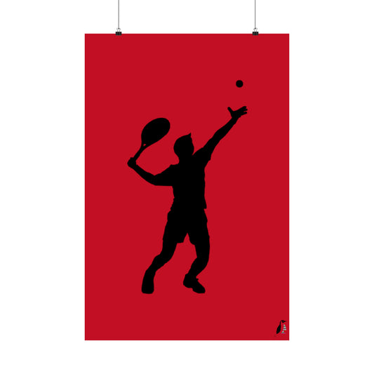 Premium Matte Vertical Posters: Tennis Dark Red