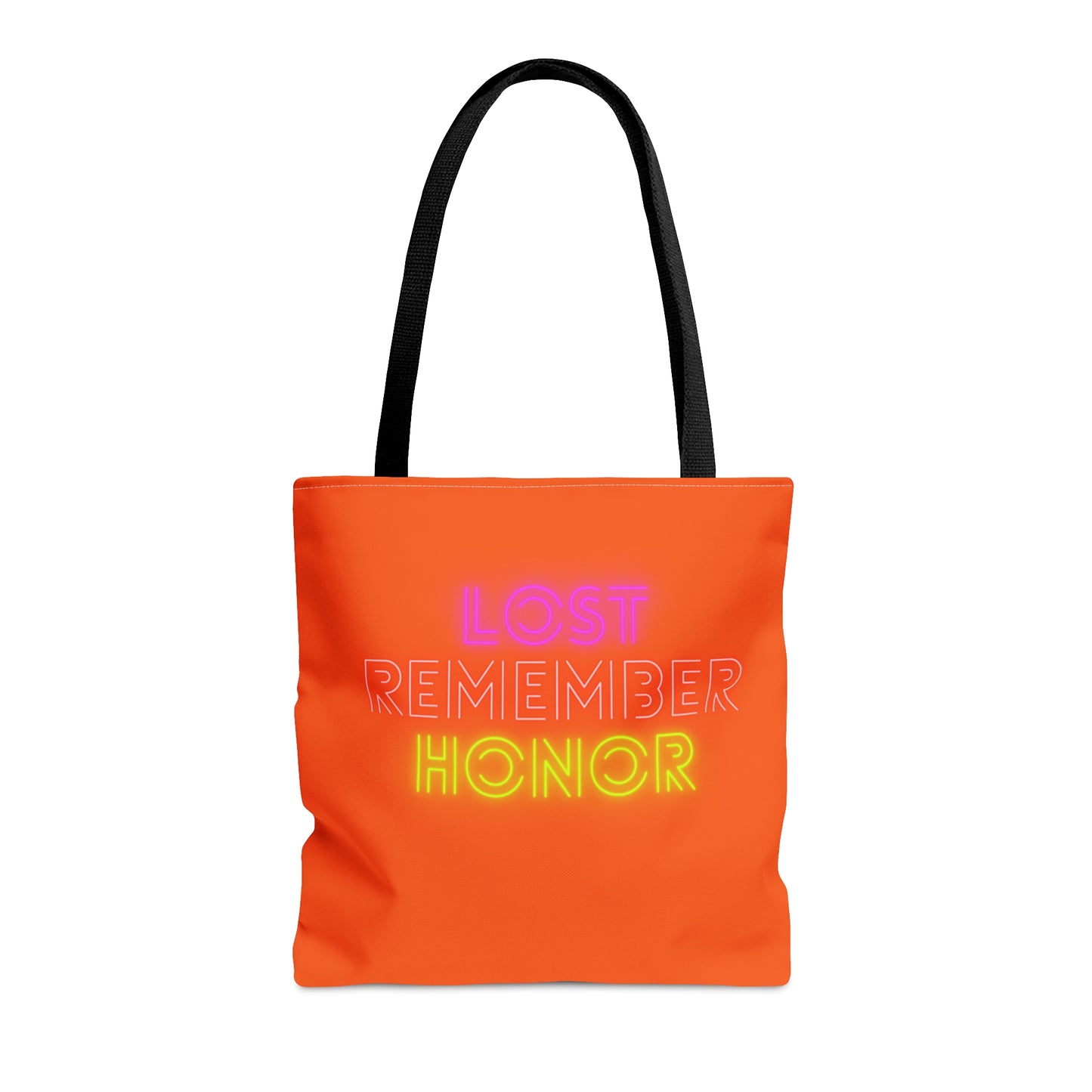 Tote Bag: Lost Remember Honor Orange