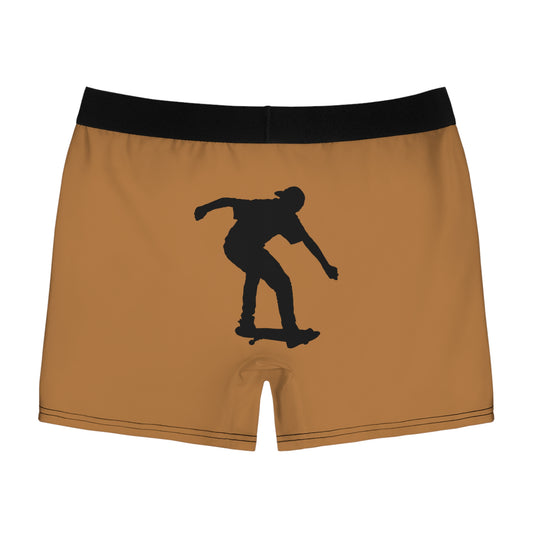 Men's Boxer Briefs: Skateboarding Lite Brown