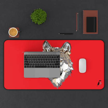 Desk Mat: Wolves Red