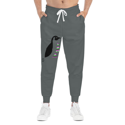 Athletic Joggers: Crazy Penguin World Logo Dark Grey