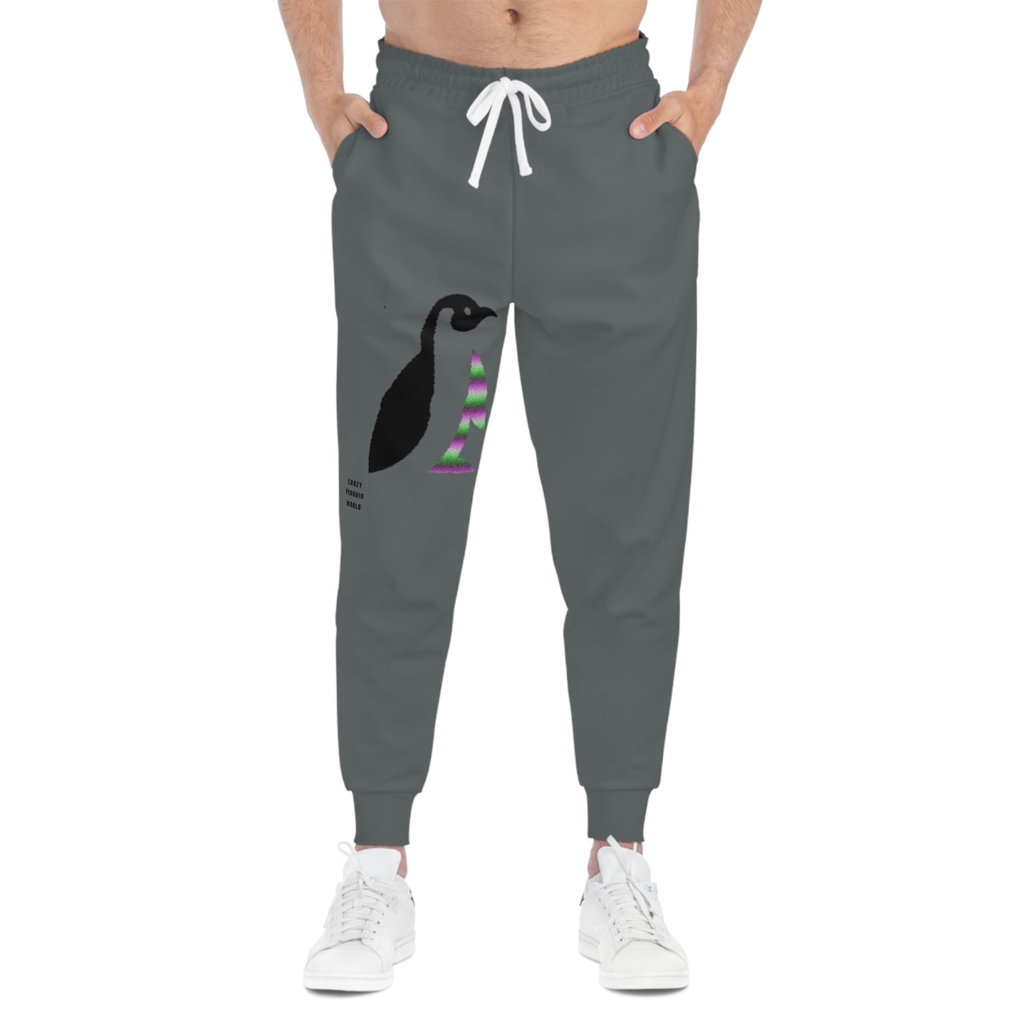 Athletic Joggers: Crazy Penguin World Logo Dark Grey