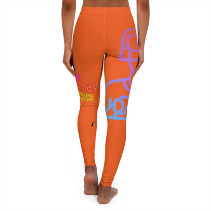 Women's Spandex Leggings: Gaming Orange