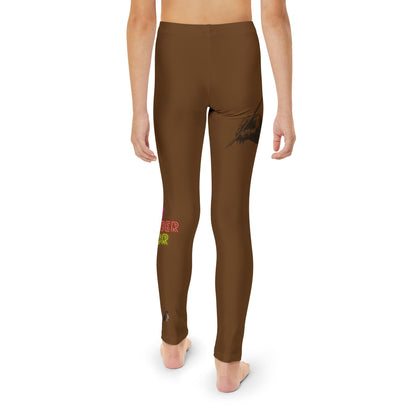 Youth Full-Length Leggings: Writing Brown