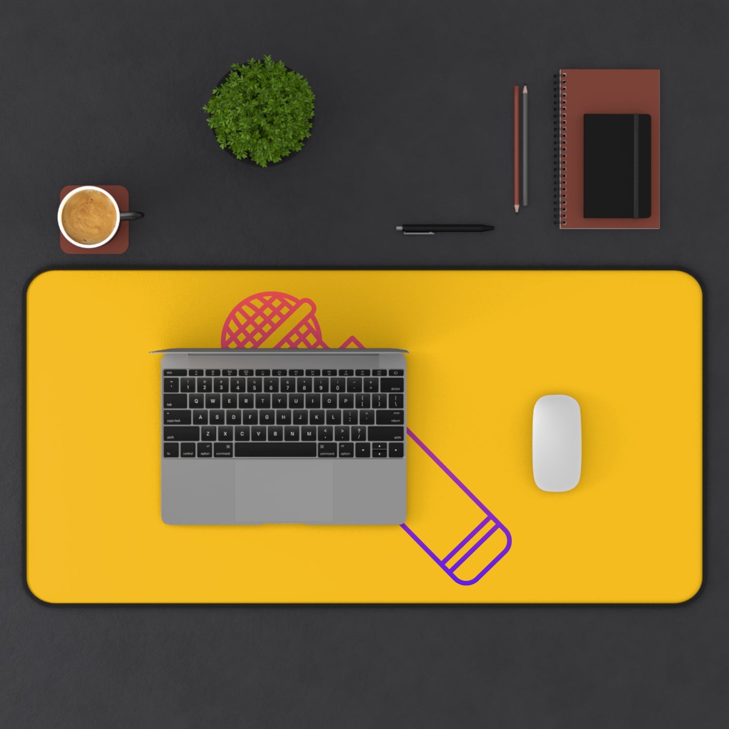 Desk Mat: Music Yellow