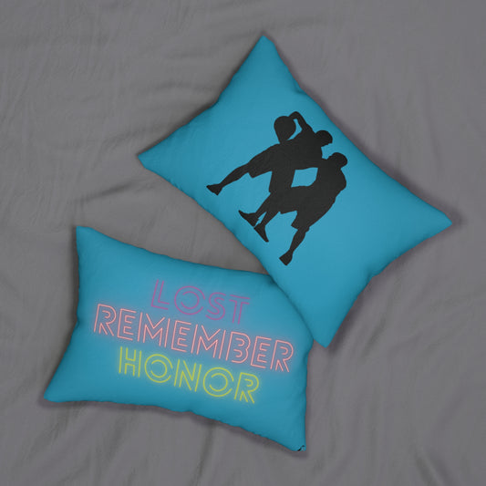 Spun Polyester Lumbar Pillow: Basketball Turquoise