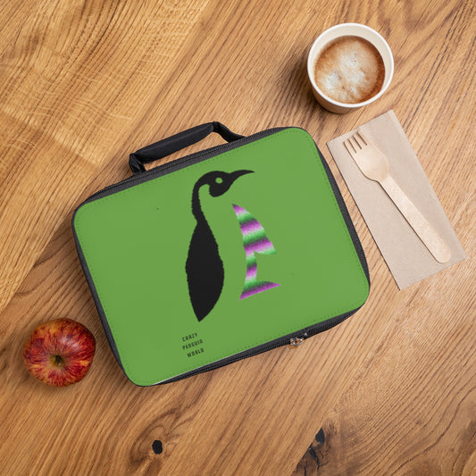 Lunch Bag: Crazy Penguin World Logo Green