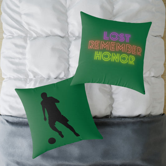 Spun Polyester Pillow: Soccer Dark Green