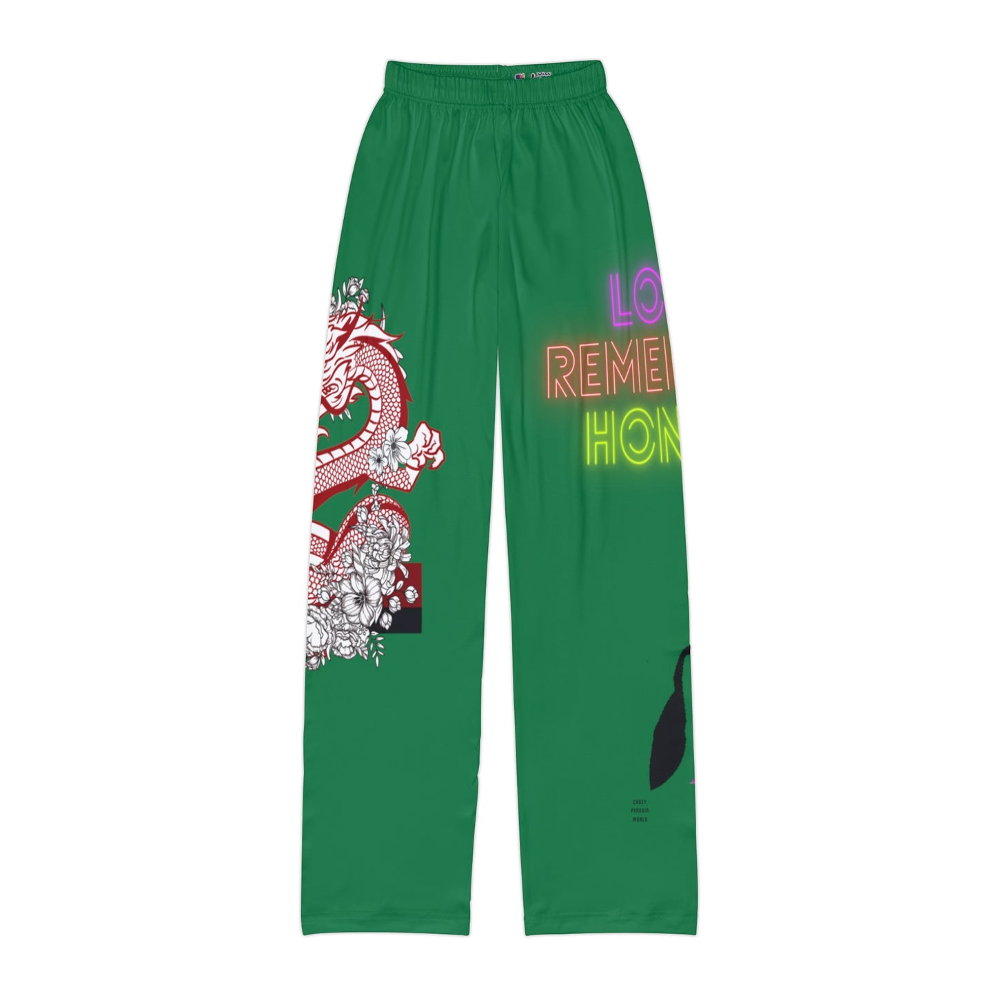 Pajama na pantalon ng mga bata: Dragons Dark Green 