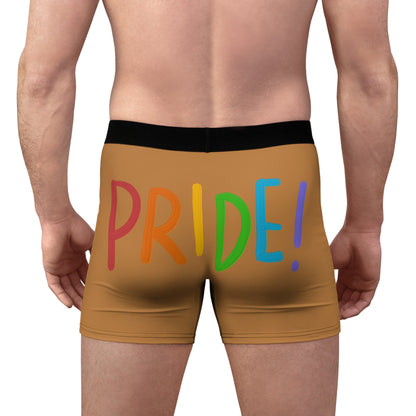 Men's Boxer Briefs: LGBTQ Pride Lite Brown