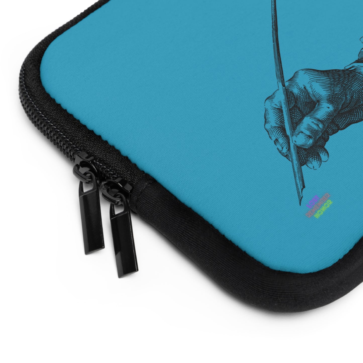 Laptop Sleeve: Writing Turquoise