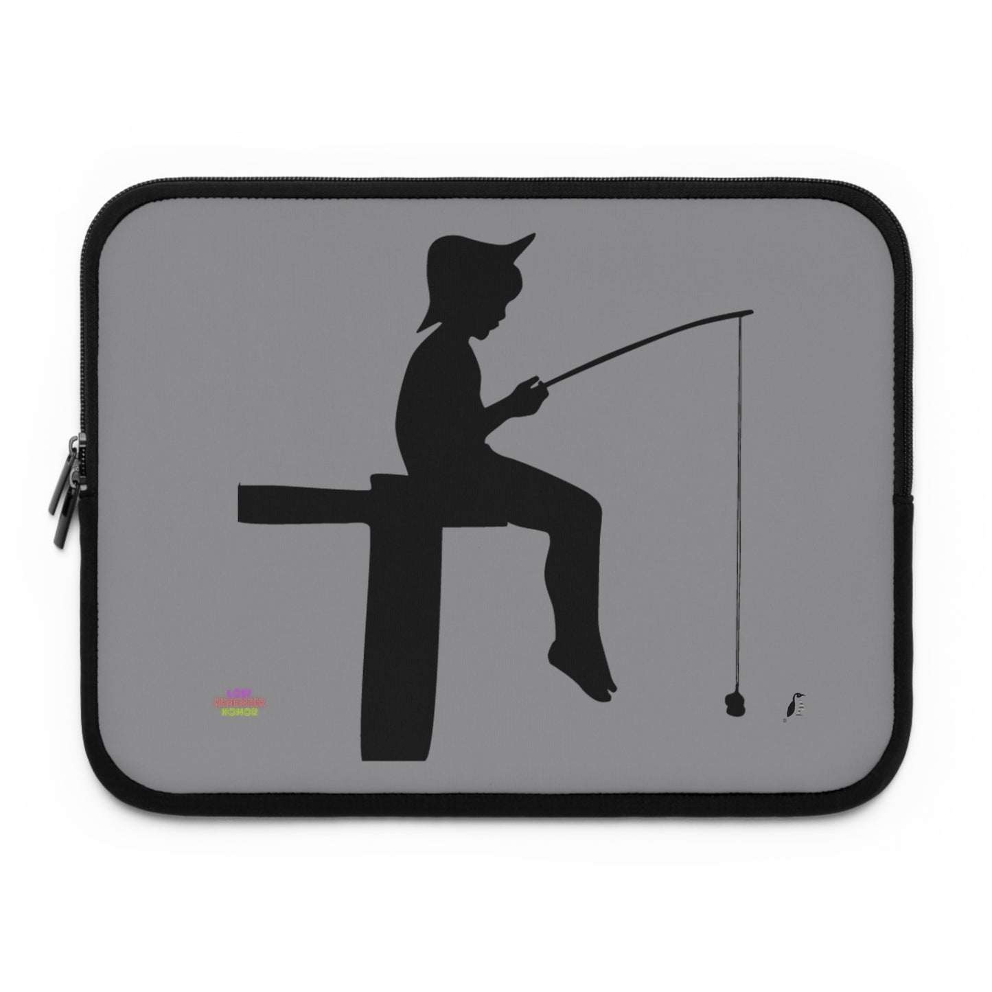 Laptop Sleeve: Fishing Grey