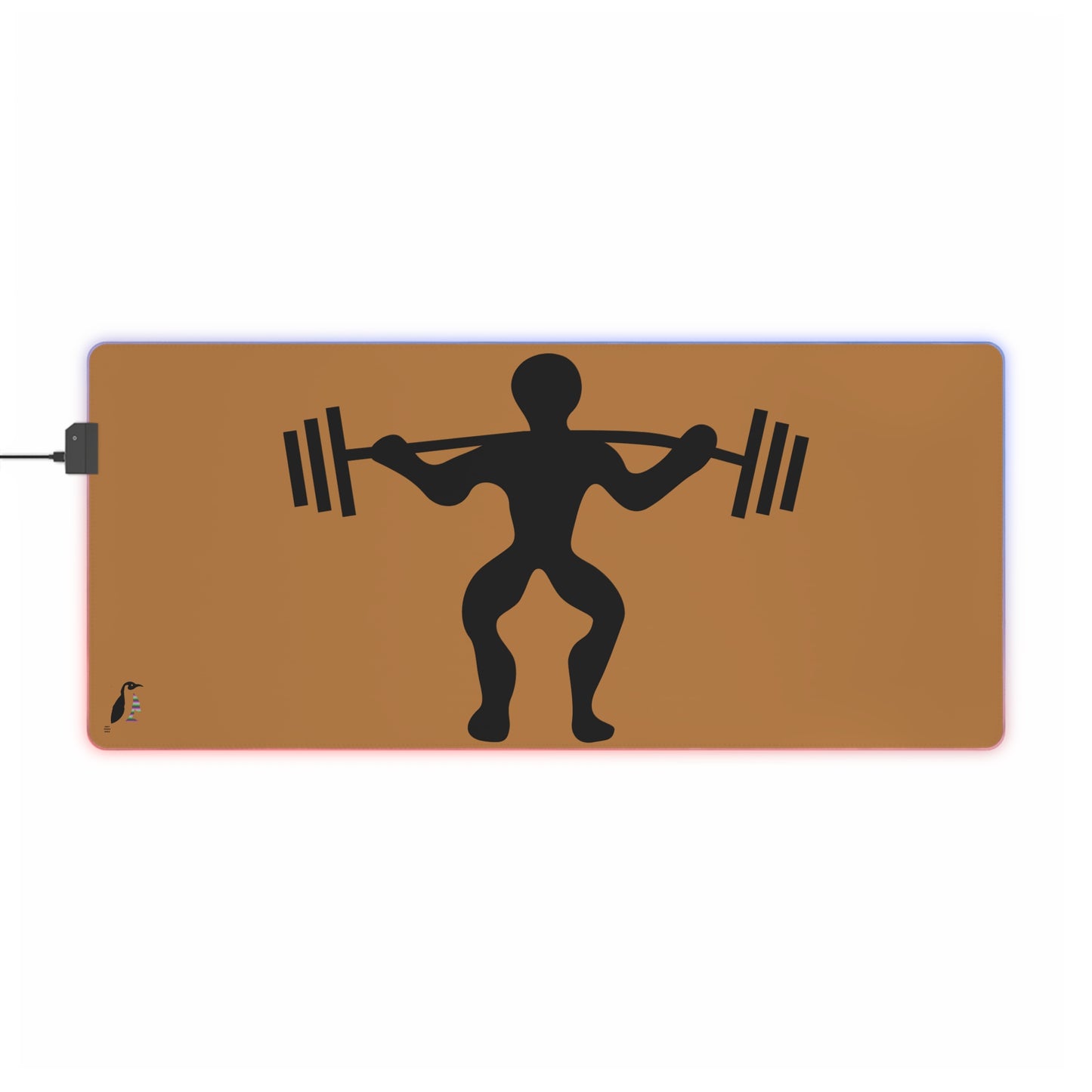 LED Gaming Mouse Pad: Weightlifting Lite Brown