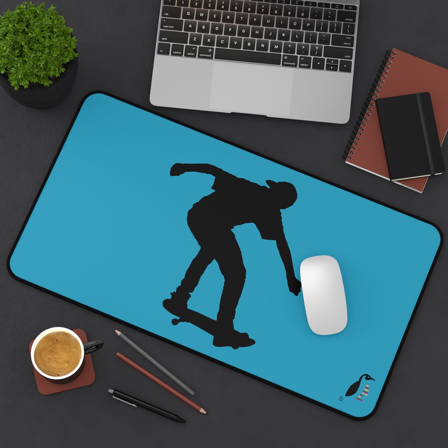 Desk Mat: Skateboarding Turquoise