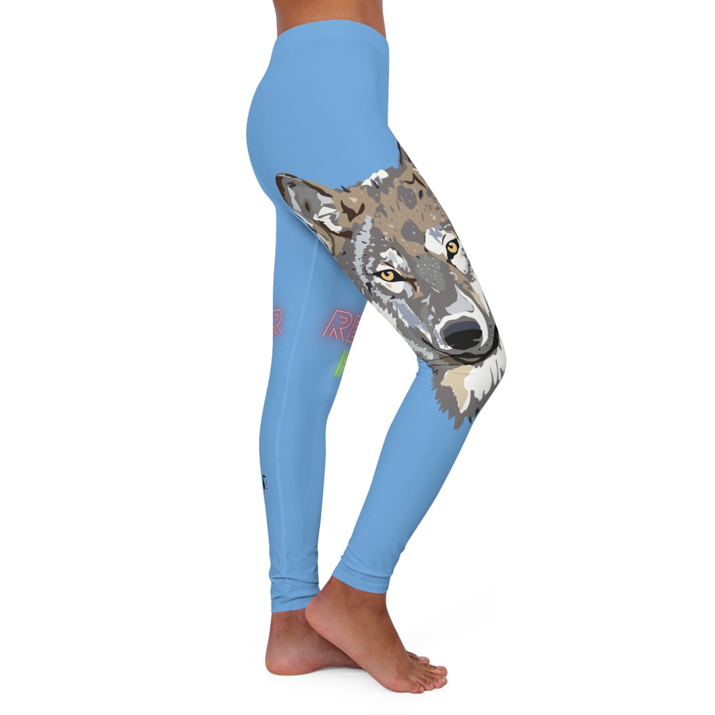 Women's Spandex Leggings: Wolves Lite Blue