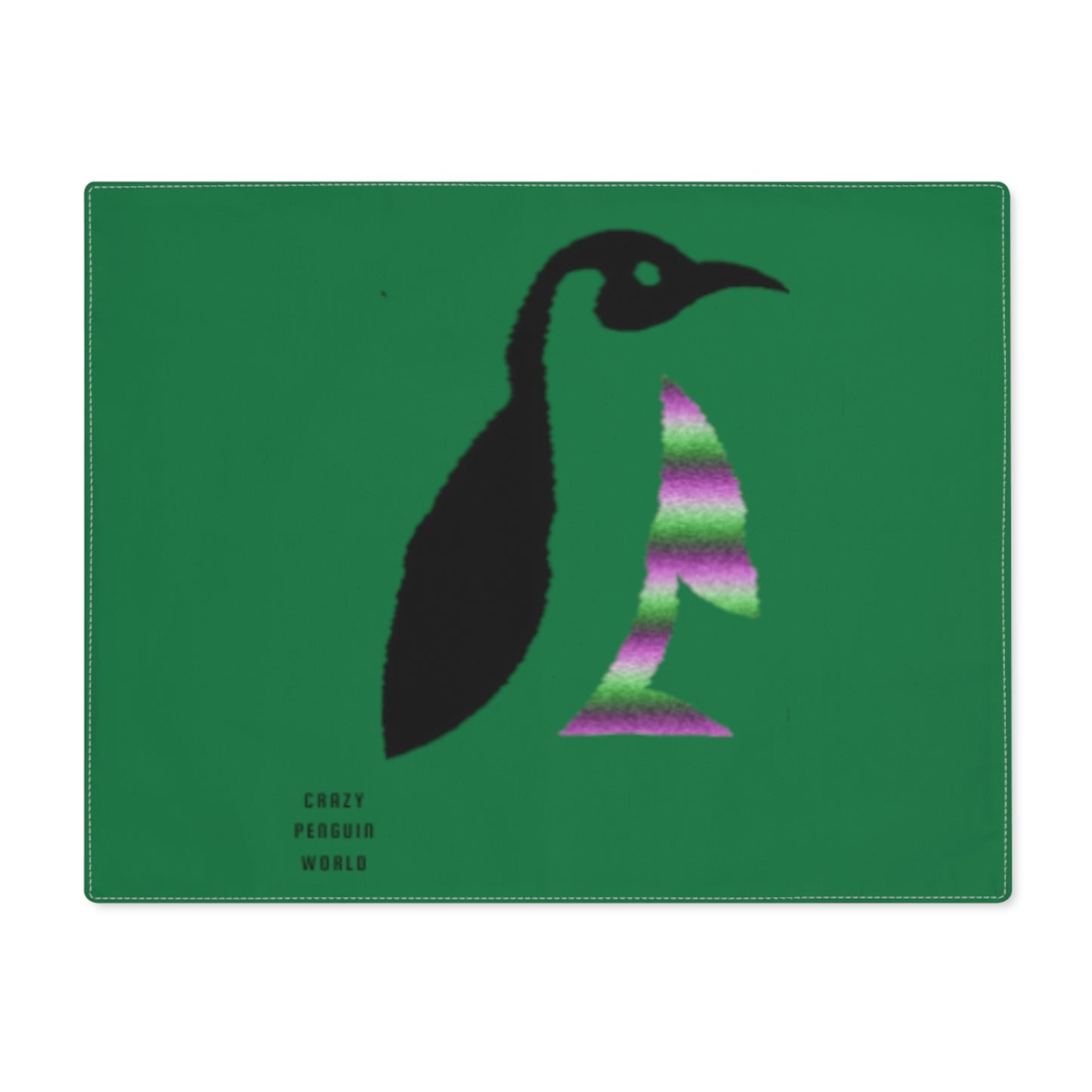 Placemat, 1pc: Crazy Penguin World Logo Dark Green