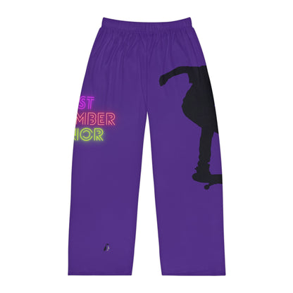 Men's Pajama Pants: Skateboarding Purple