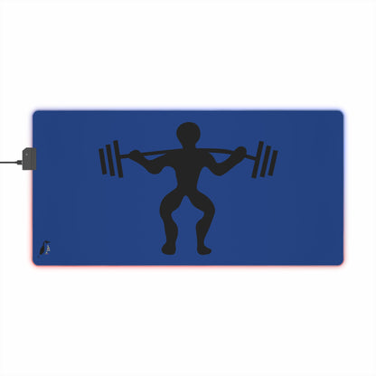 LED Gaming Mouse Pad: Weightlifting Dark Blue