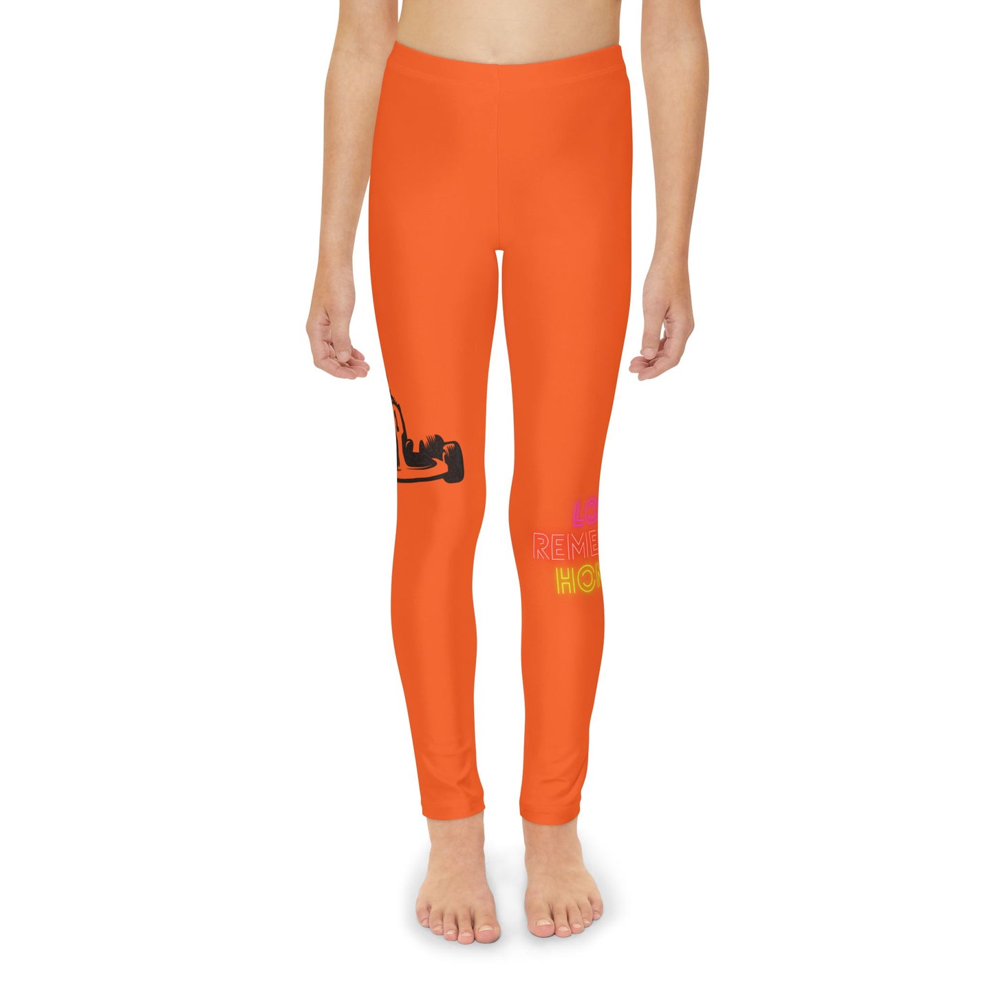 Youth Full-Length Leggings: Racing Orange