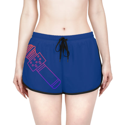 Women's Relaxed Shorts: Music Dark Blue