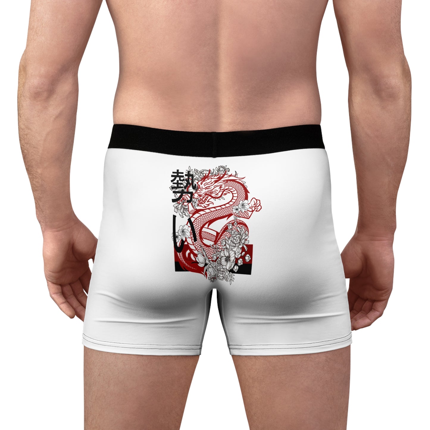 Men's Boxer Briefs: Dragons White