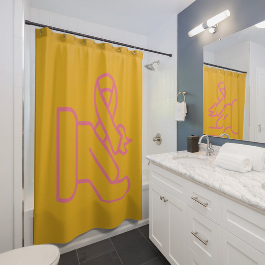 Shower Curtains: #1 Fight Cancer Yellow