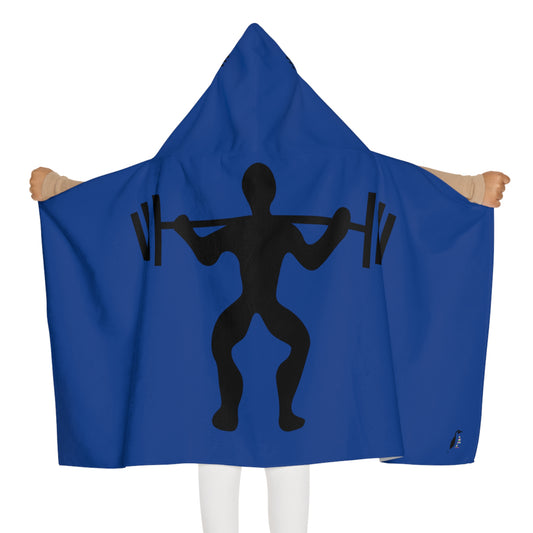 Youth Hooded Towel: Weightlifting Dark Blue