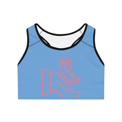 Sports Bra: Fight Cancer Lite Blue