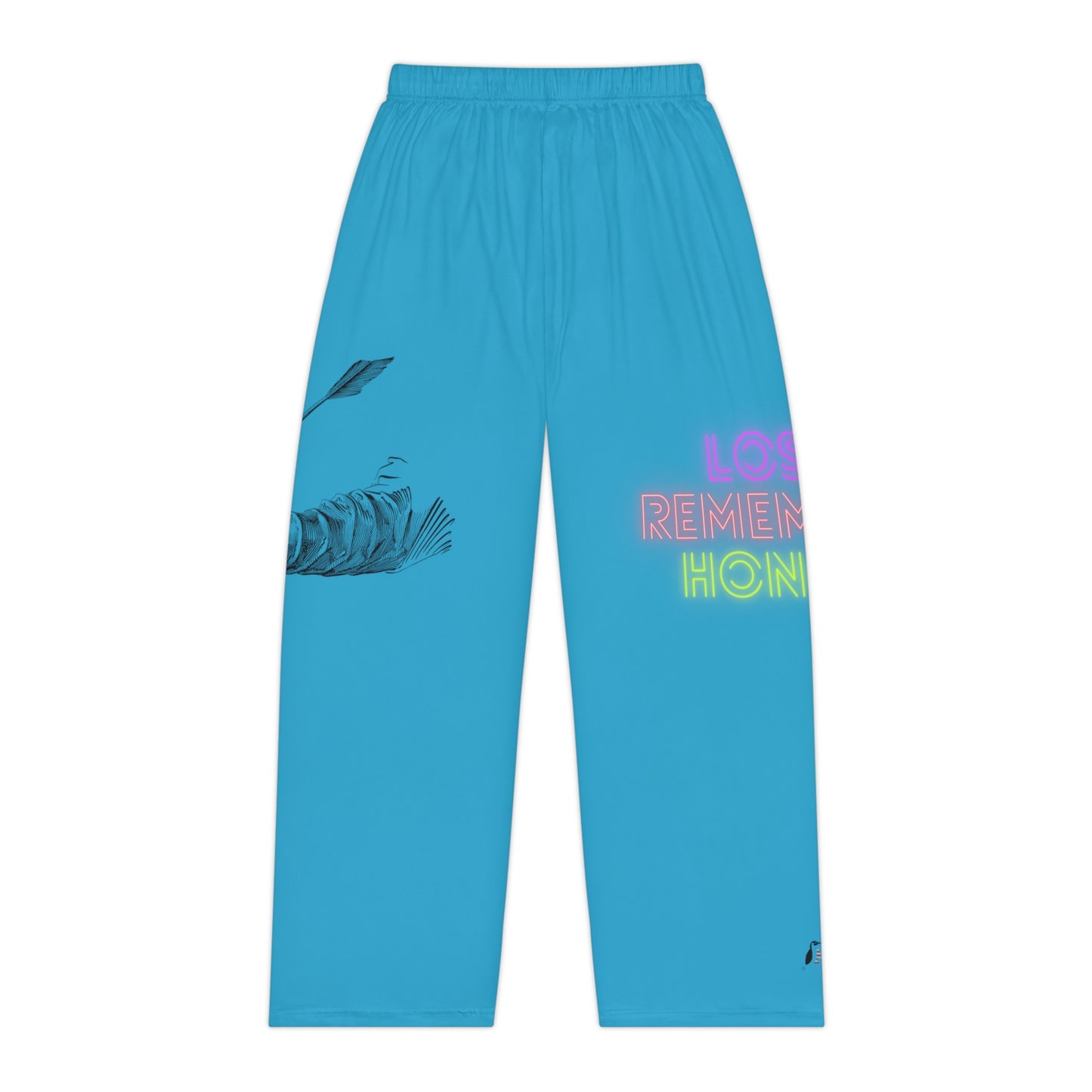 Women's Pajama Pants: Writing Turquoise