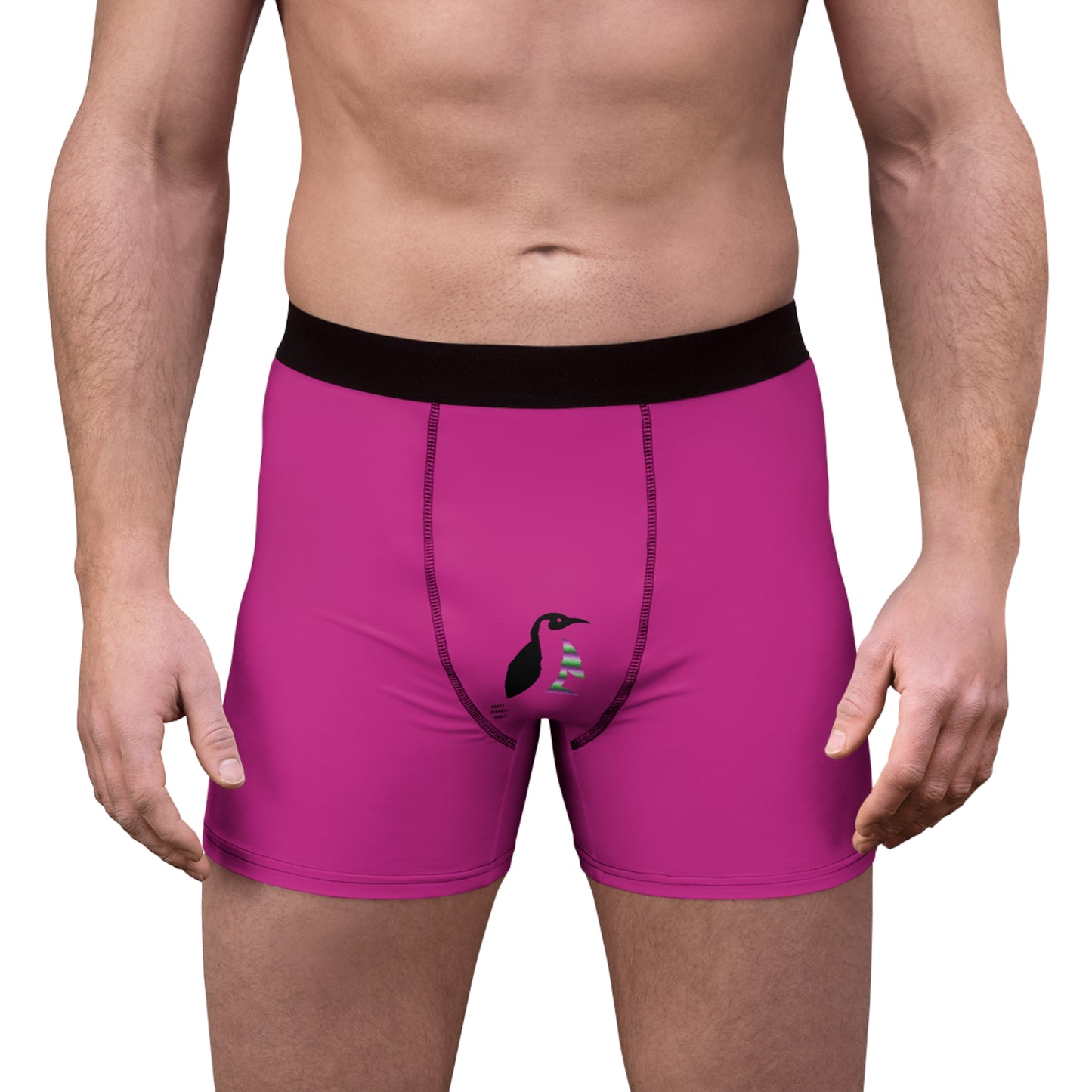 Men's Boxer Briefs: Writing Pink