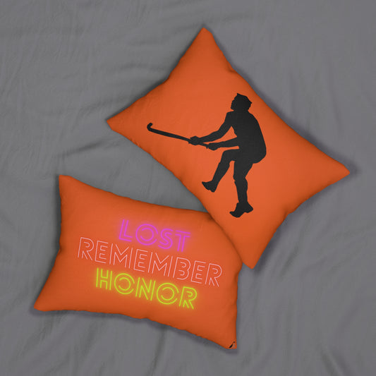 Spun Polyester Lumbar Pillow: Hockey Orange