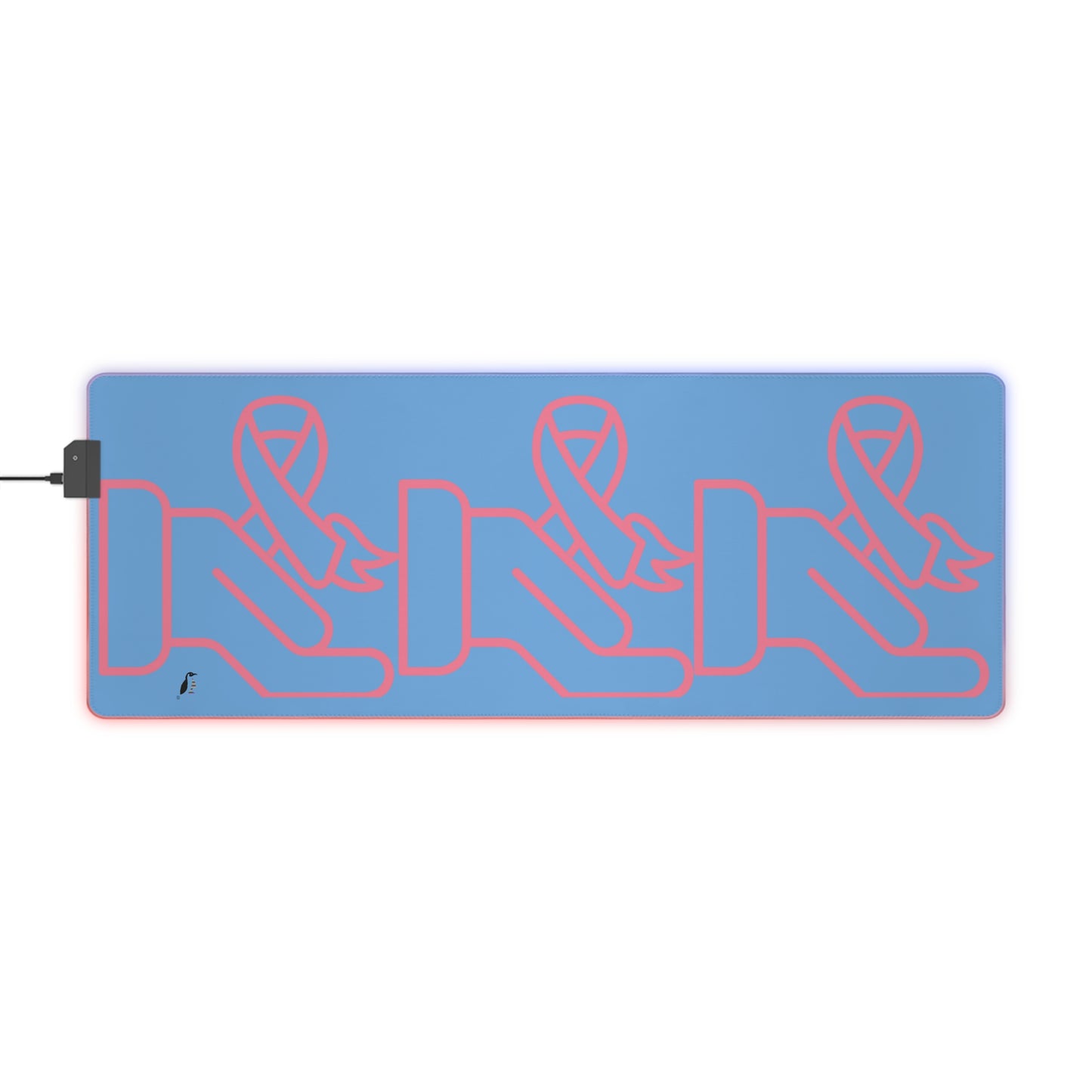 LED Gaming Mouse Pad: Fight Cancer Lite Blue